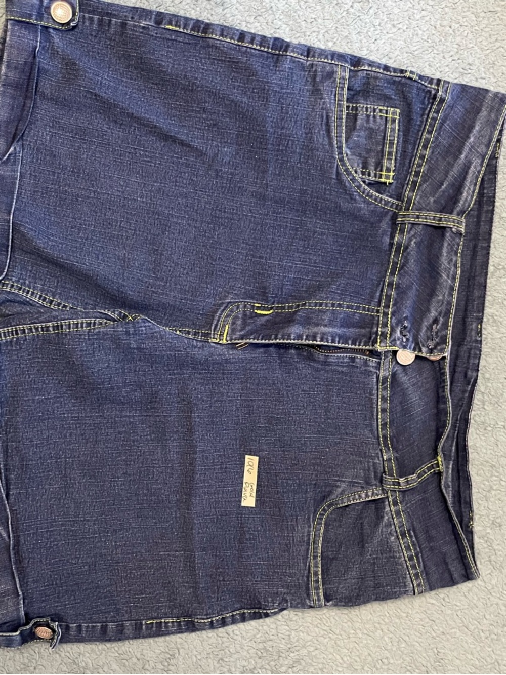 Gold Flava Dark Blue women’s Jean shorts with Contrast Stitching